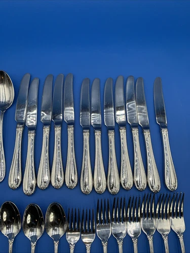 38 Pieces Lenox 18/10 Tudor Bead Augusta Silverware Flatware Spoons Forks Knives - Picture 7 of 8