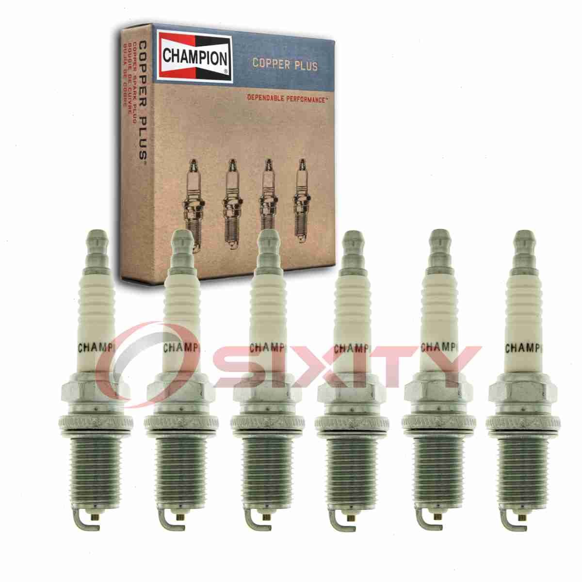 6 pc Champion Copper Plus Spark Plugs for 2001-2004 Nissan Frontier 3.3L V6 lp