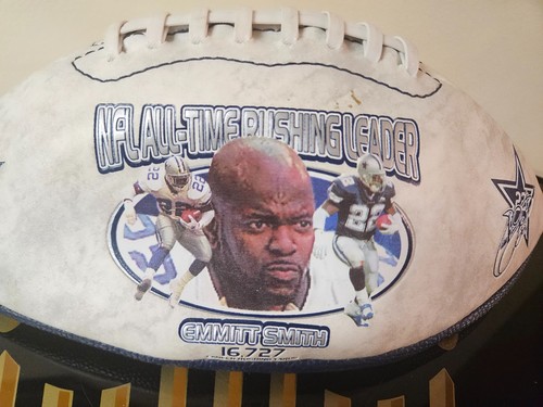 Emmitt Smith Dallas Cowboys Football Exclusive Leather All Time Rushing Leader - Picture 3 of 6
