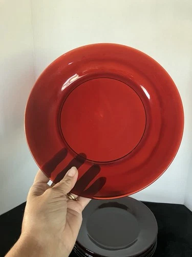 Vintage Anchor Hocking Royal Ruby Red Glass 9" Round Dinner Plate Set Of 7.