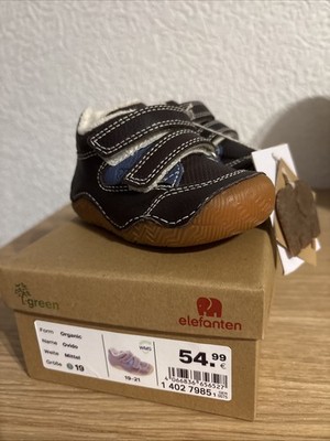 Lauflernschuhe Baby Kinder Schuhe Gr. 19 Neu Braun Leder Klett Elefanten 