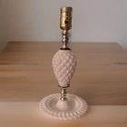 Vintage  Diamond Quilted Design Milk Glass Table Accent Lamp/Light Trinket Tray