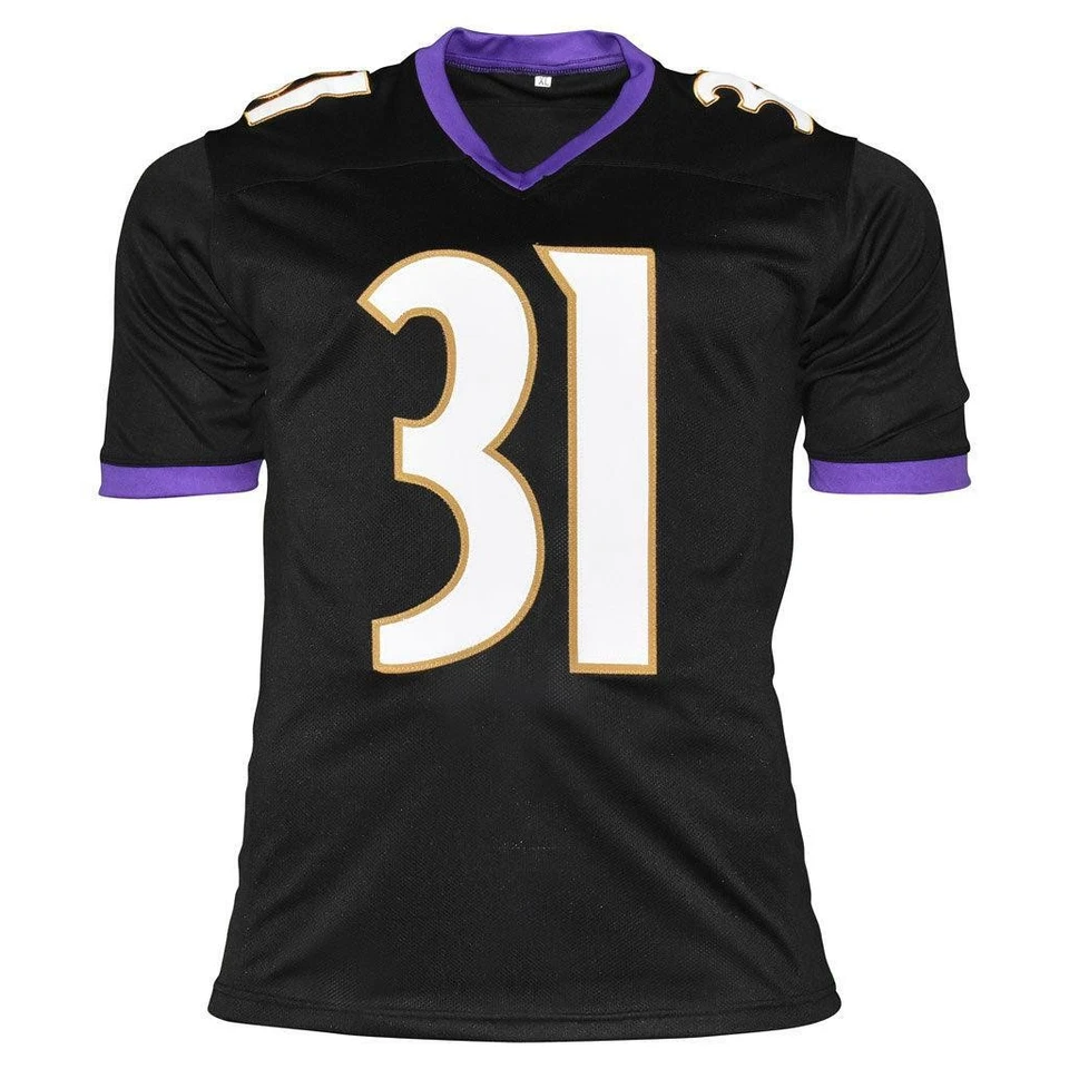 Camiseta de fútbol americano negra firmada por Jamal Lewis Baltimore Pro (JSA) Foto 3 de 3