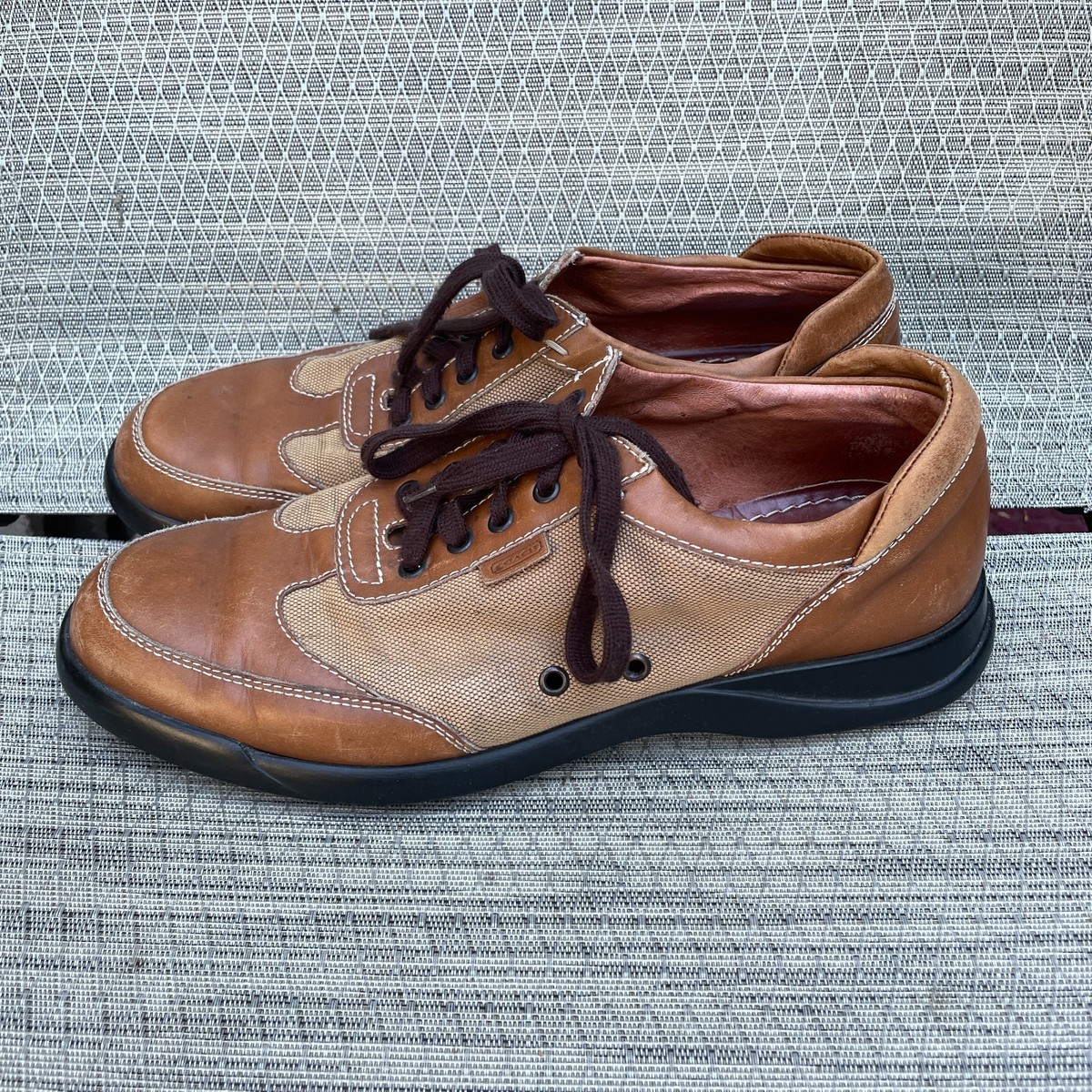 Coach Mens Size 11 D Timothy Casual Dress Shoe Made In Italy Brown Tan P 992