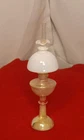 Antique German Oil Lamp Blown Milk Glass Christmas Ornament W/Chimney Rare
