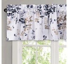 Valance Bluestone/Taupe 52x18 1Panel Thermal Insulated Rod Pocket Window Curtain