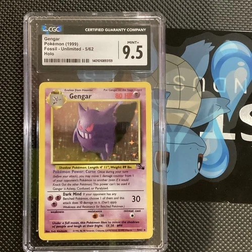 Gengar Pokemon 1999 Fossil Holo 5/62 Cgc 9.5 Vintage (Pop 43)  Mint+