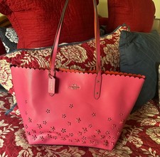 Coach Pink Leather Tote. Excellent Used Condition.