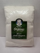 New In Package Gerber Organic  cloth diapers Flat 10 Diapers