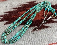 Ethnic multi-strands turquoise heishi necklace/6mm diameter(y241f2-w2)
