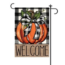 CJYGEGE Fall Pumpkin Welcome Fall Garden Flag for Outside 12x18 Inch, Autumn ...