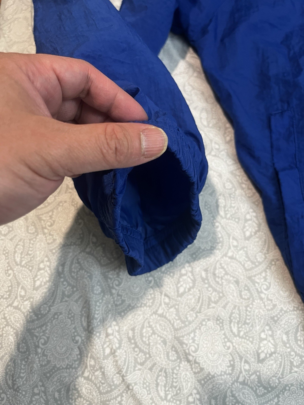 Vintage Reebok Windbreaker Track Jacket Blue White Full Zip Mesh Lined Size XL thumbnail 13