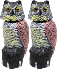 Owl Decoy to Scare Birds Away Scarecrow Fake Owl with Rotating Head 16" Tall 2