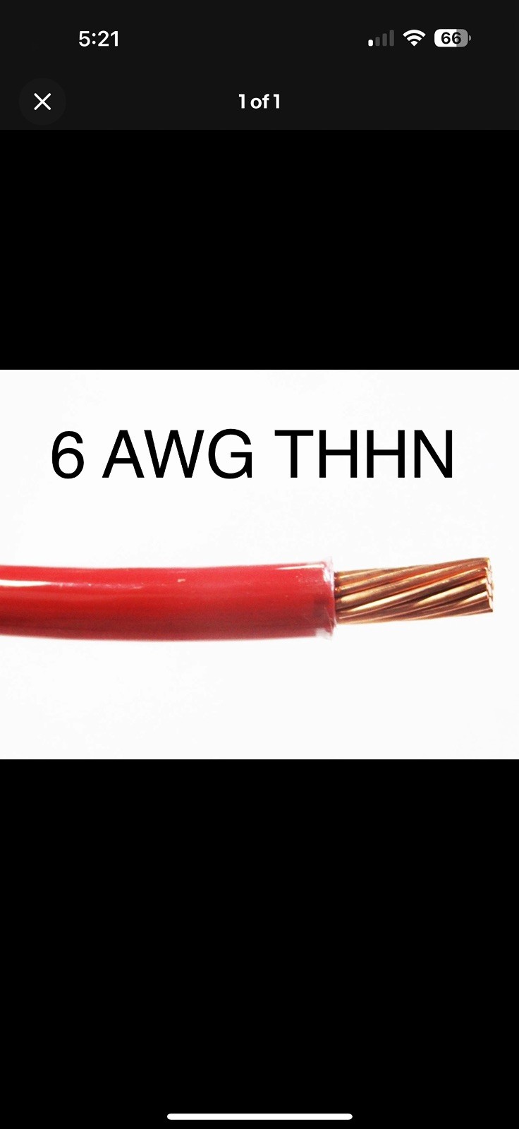 Thhn 6 Awg Gauge Red Nylon Pvc Stranded Copper  Building Wire 50'