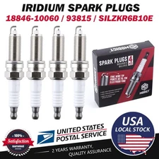 4pack 93815 Spark Plugs Laser Iridium Resistor SILZKR6B10E For Hyundai Kia OEM
