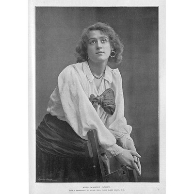 Miss Maggie Gorst viktorianische Schauspielerin - antiker Druck 1894