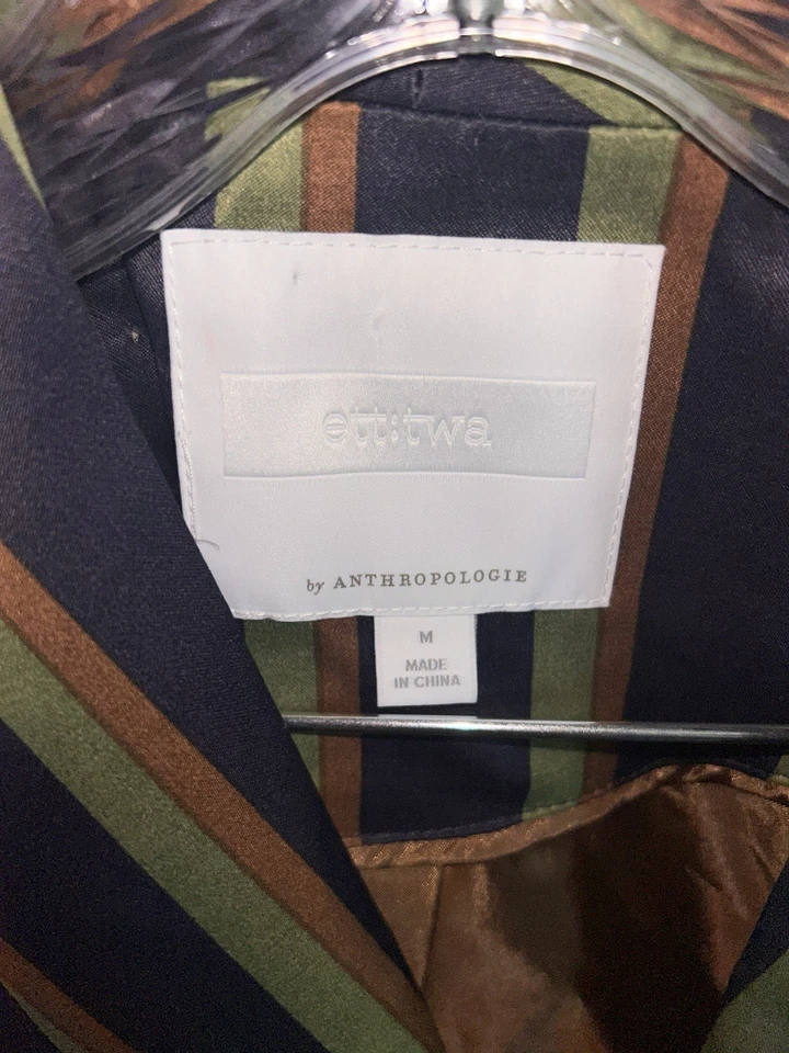 Blazer Ett:twa Anthropology para mujer de gran tamaño a rayas talla mediana Foto 2 de 4