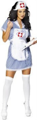 Smiffys Nurse Naughty Costume, Blue (Size S)