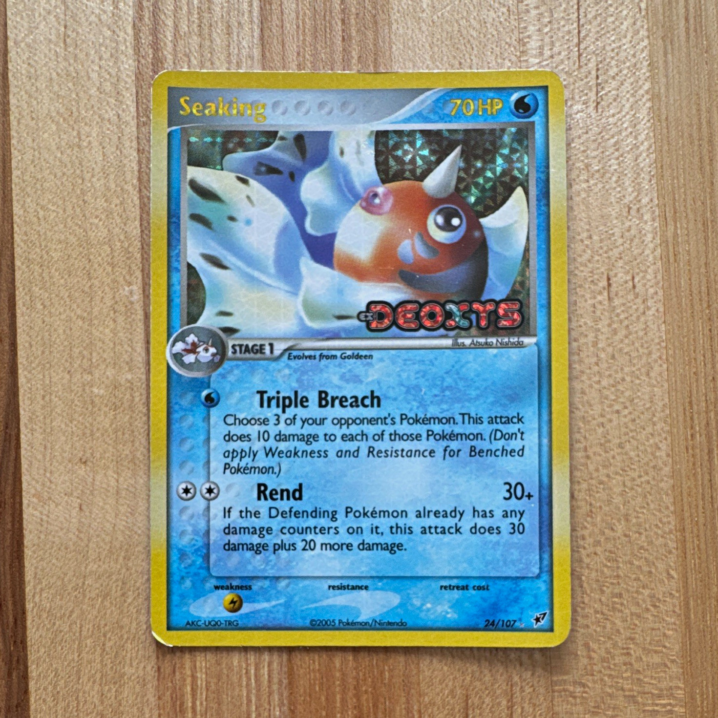 Pokemon TCG Seaking 24/107 EX Deoxys Reverse Holo Rare English 2005 70 HP