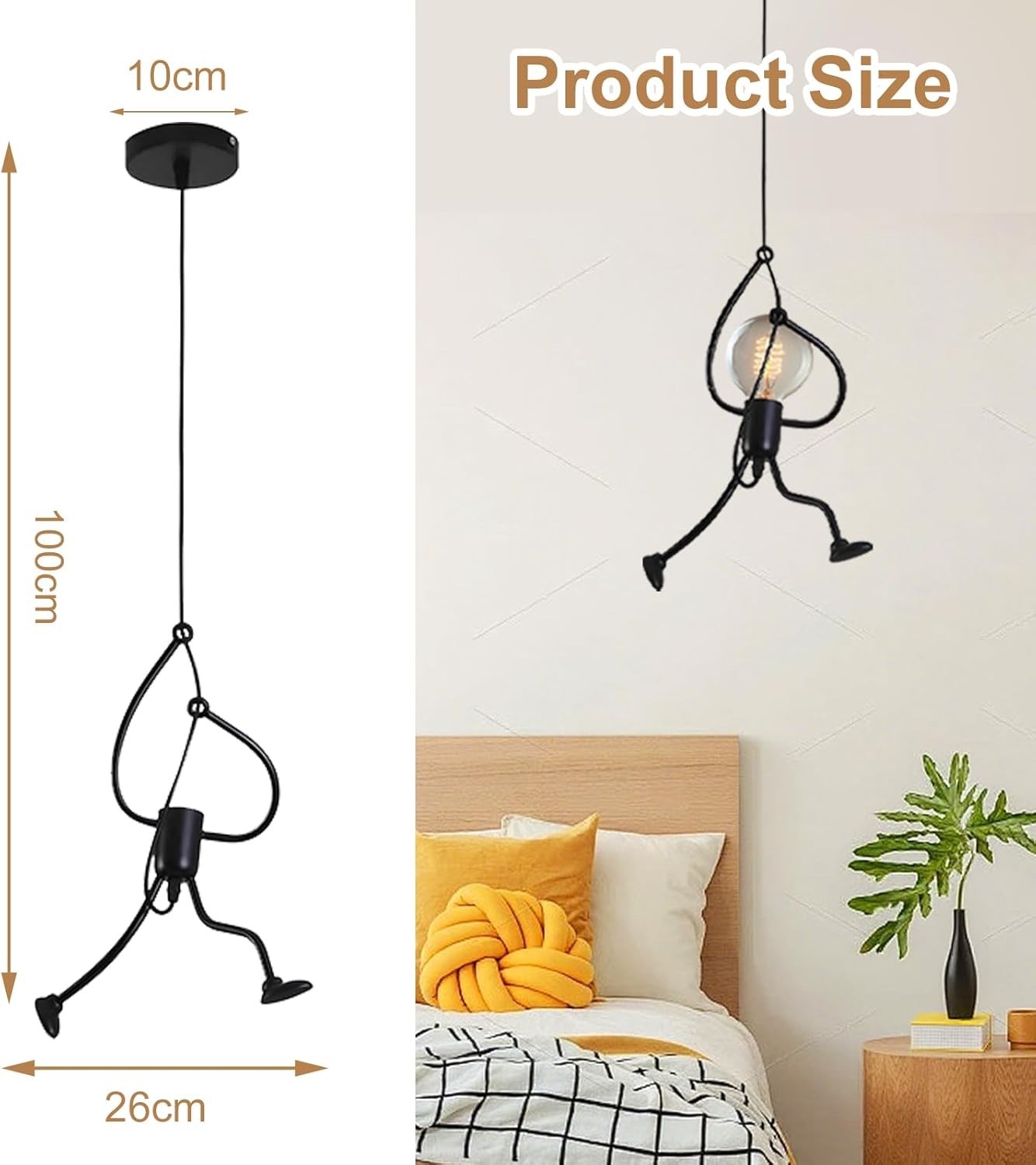 Retro Iron Cartoon Hanging Lamp Adjustable Hanging Light Little People Pendant