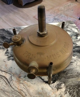 RARE OLD VINTAGE PRIMUS NO.100 PATENT NO.48624 BRASS KEROSENE CAMP STOVE, SWEDEN