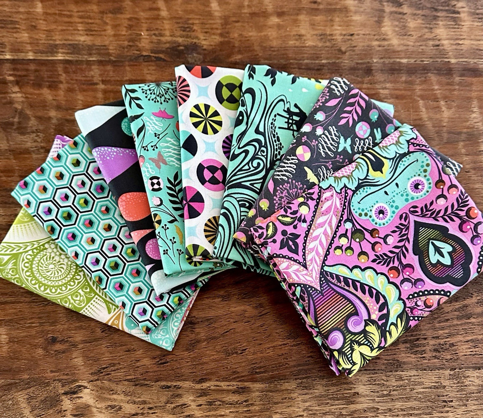 8 Piece Fat Quarter Bundle Tula Pink Prince Charming Deja Vu Cotton