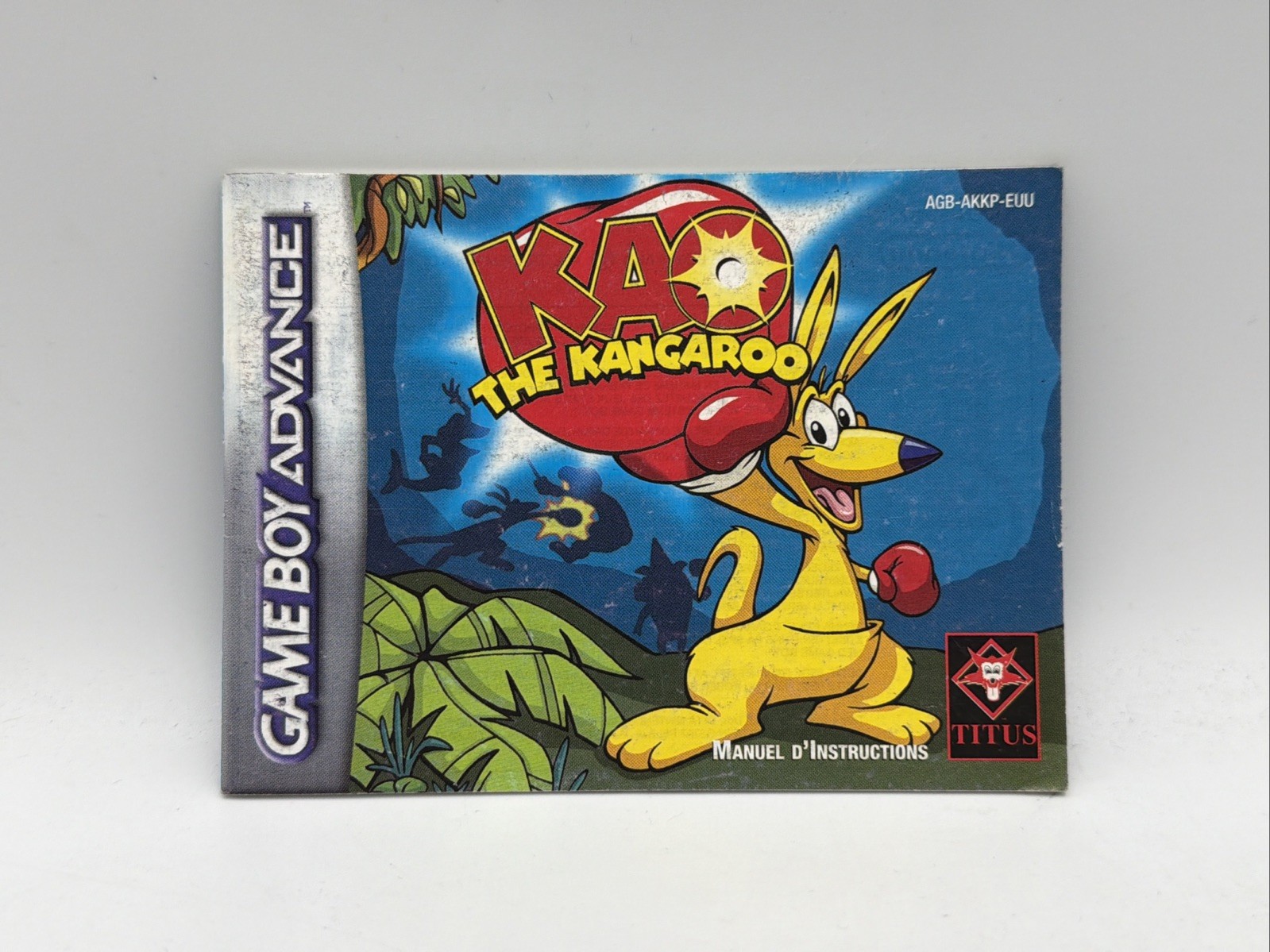 Notice GBA Game Boy Advance / Kao The Kangaroo /  AGB-AKKP-EUU