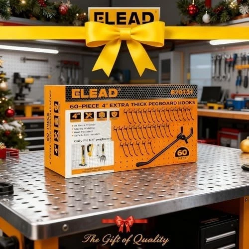 60-Piece 4 Inch Extra Thick Pegboard Hooks, Heavy Duty Peg Board Organizer