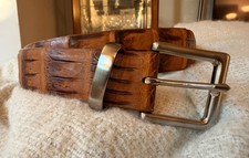 W. Kleinberg Genuine Crocodile Leather Belt Brown Size 34 Made in USA
