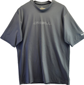 O'neill Swim Shirt Boys XL Gray Slim Fit Surf UPF50+ Logo Short Sleeve Pullover