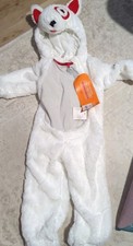 Toddler Plush Bullseye Target Dog Puppy Hooded Jumpsuit Halloween Costume 2-3T