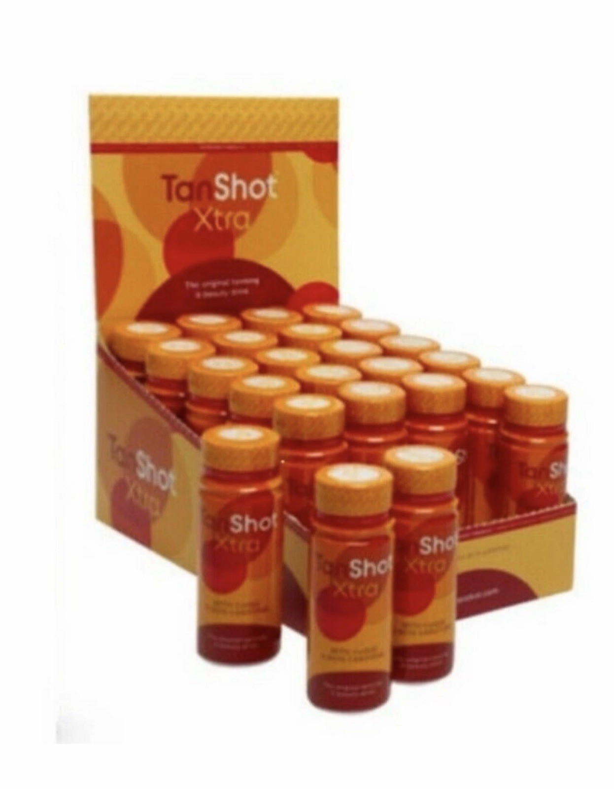 TAN SHOT XTRA Sunbed Tanning Accelerator & Beauty Drink 24 Bottles Date 11/2027