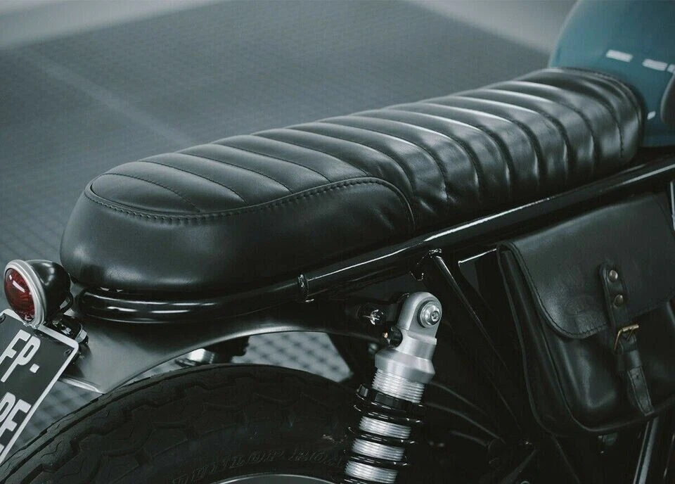 For Royal Enfield Interceptor 650cc Continental GT Black Pure Leather Dual Seat - Bild 2 von 4