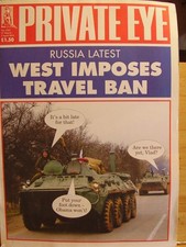 PRIVATE EYE SATIRICAL MAG  # 1362  MARCH 2014  RUSSIA LATEST TRAVEL BAN PUTIN