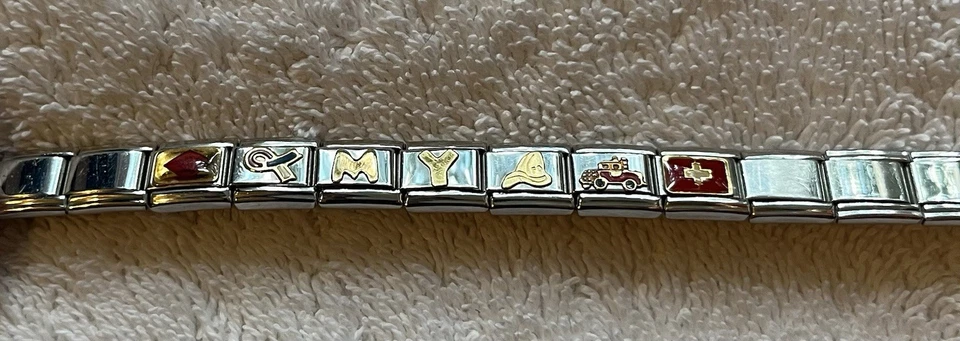 Nomination Italy Stainless Steel And 18kt Gold Composable Charm Bracelet Fireman - Image 4 of 4