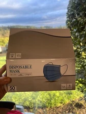 50 Pcs Face Mask Non Medical Surgical Dental Disposable 3ply Earloop Mouth Cover