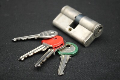 Abus Cisa Schloss & 4 Schlüssel Profilzylinder Schließzylinder Türschloß Schloss