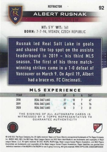 2021 Topps Chrome Major League Soccer Certified Autograph cards - MLS - Auto - Picture 22 of 30