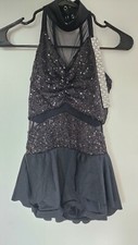 Weissman Black Sequin Dance Jazz Tap Shiny Outfit Sz SA Small Adult