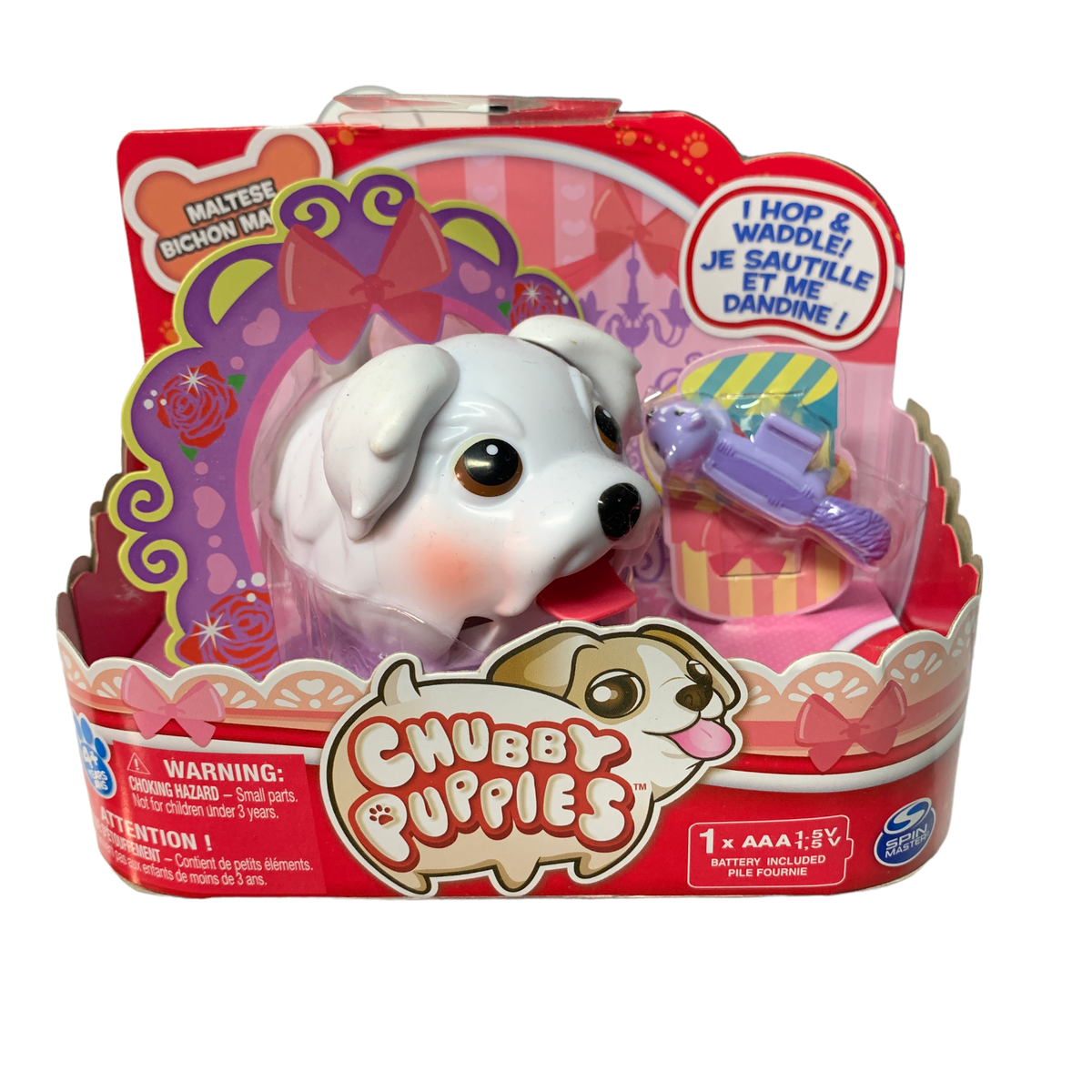 Chubby Puppies Maltese White Puppy Dog Squirrel Electronic Pet