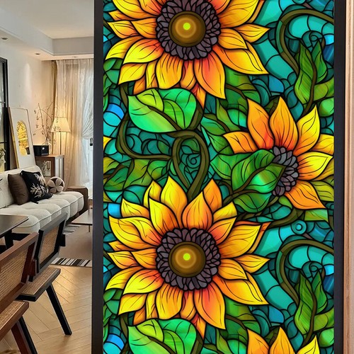 Adesivo PVC rimovibile tenda per porta fiori tropicali colorati - Foto 18 di 26