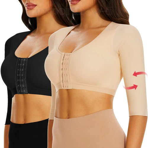 Womens Post Surgery Arm Lipo Compression Arm Shaper Sleeves Full Coverage Bra US - Picture 1 of 23