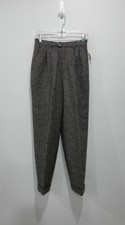 Vintage 1980s Crazy Horse high rise Italian wool pants tapered leg gray pleated