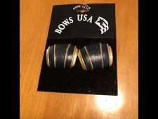 Bows USA Vintage Shoe Clips Leather And Gold New In Package