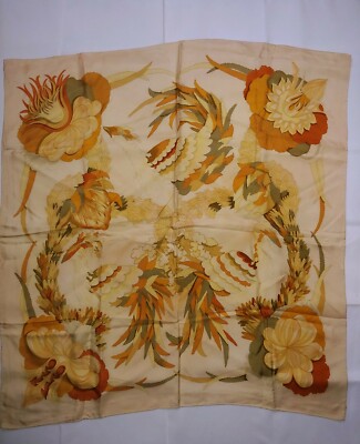 HERMES FOULRD ''TAHITI'' SEIDE VINTAGE PARIS