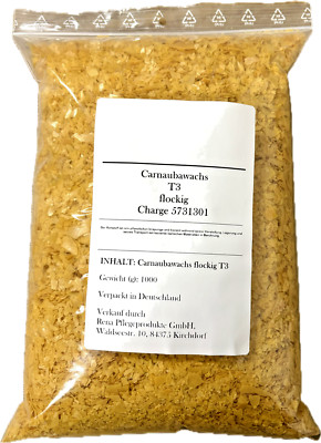 Carnaubawachs  1 kg 1000g Wachs Palmwachs Brasilien Flocken Politur flockig T3