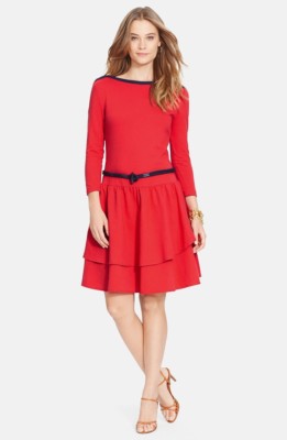 blue dress with red belt Tuckernuck Provincial Blue Rope Belt Leonie Dress Provincial Blue / M main image 0