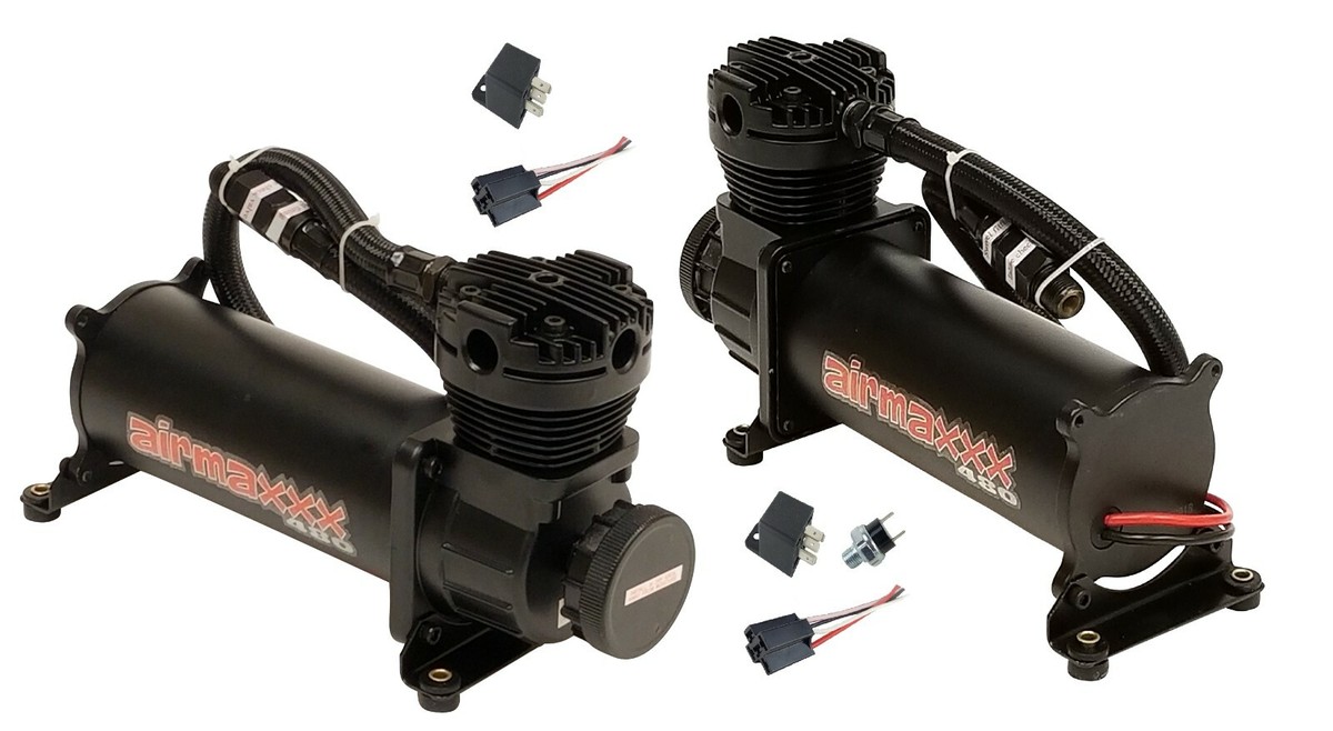airmaxxx Black 480 Air Compressors w/180 psi Switch Air Ride