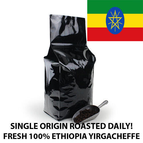 2, 5, 10 LB ETIOPIA YIRGACHEFFE CAFÉ FRESCO TOSTADO GRANO ENTERO, MOLIDO - Imagen 1 de 56