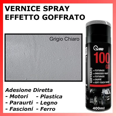 VMD Vernice Spray GRIGIO Raggrinzante Testurizzata Goffrata Paraurti per Motore Auto